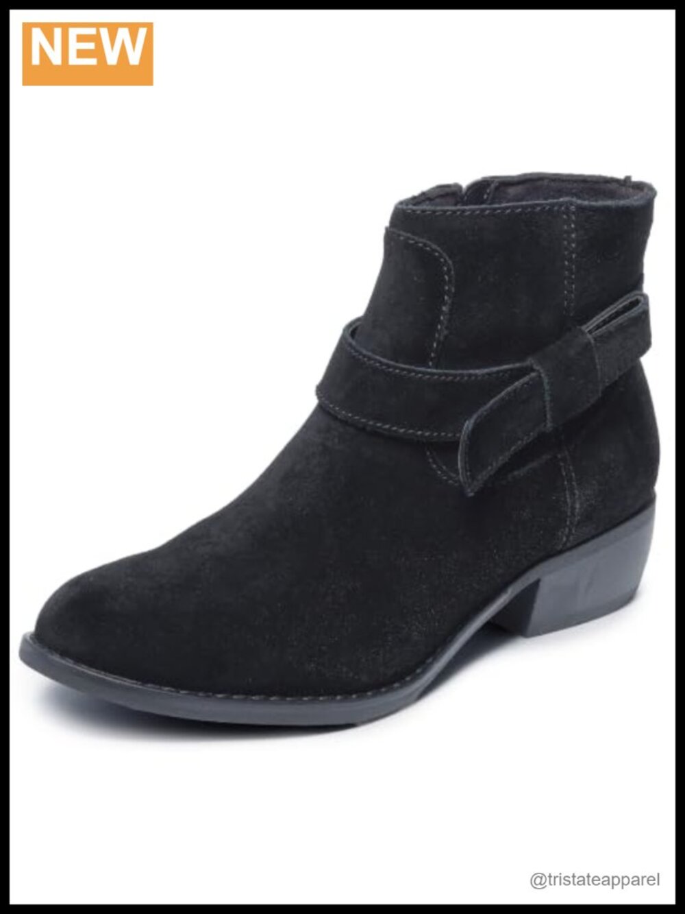 Suede Western Bootie with Memory Foam, Zip Closure